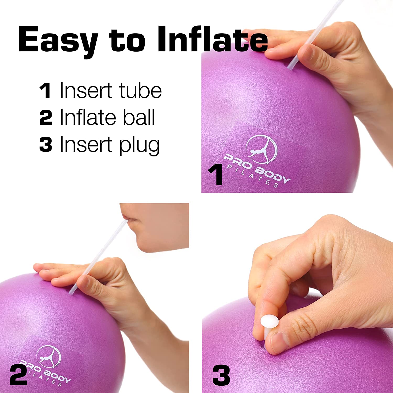 URBNFit Small Exercise Ball - 9-inch Mini Pilates Ball with Fitness Guide  for Yoga Barre Physical Therapy Stretching Core Stability Workout Pink